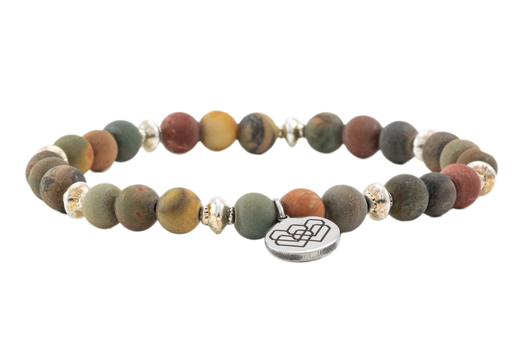 Elevate your sense of well-being with this Fancy Jasper beaded bracelet, a gentle yet powerful companion on your journey to happiness by I AM LOVE Project