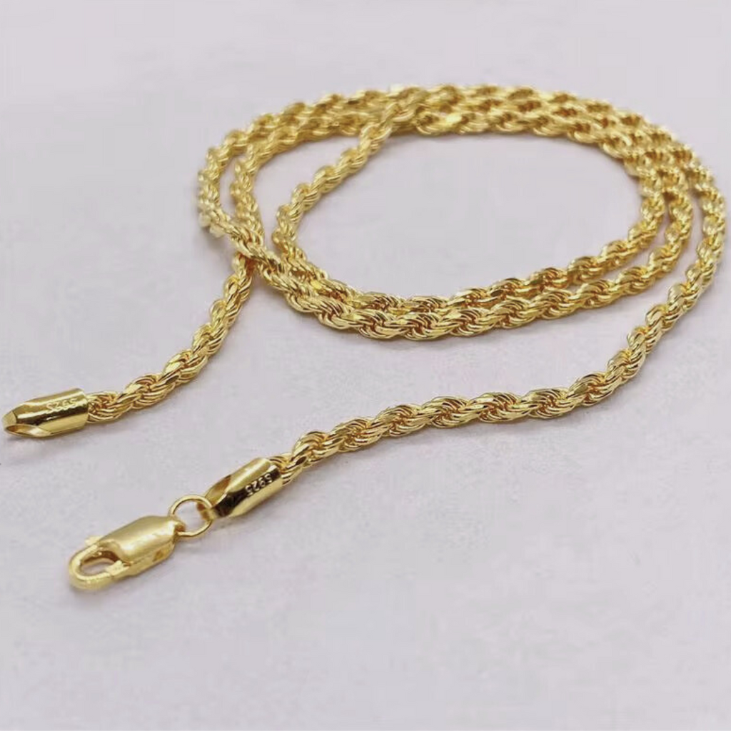 A cold thick chain on a white background