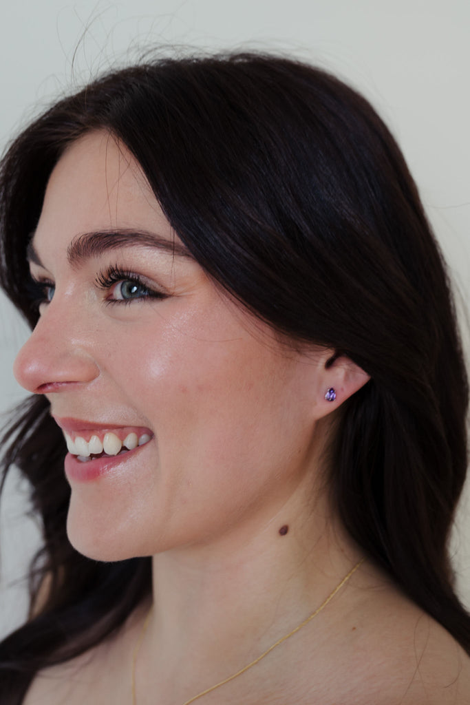Embrace the captivating charm of these faceted teardrop Amethyst Quartz earrings, encased in high-quality 925 sterling silver. Despite their petite size, these earrings exude a powerful and alluring energy.