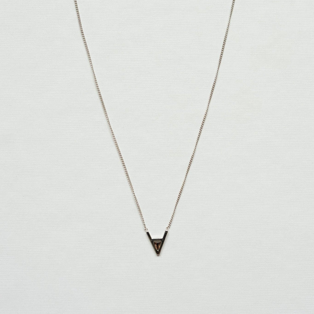 Align, Manifest, and Belief necklace is crafted with 925 Sterling Silver (plus rhodium plating) and a single, classy dark chocolate cubic zirconia.