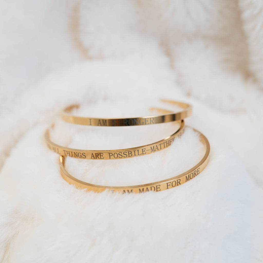  i am made for more gold stainless bangles 