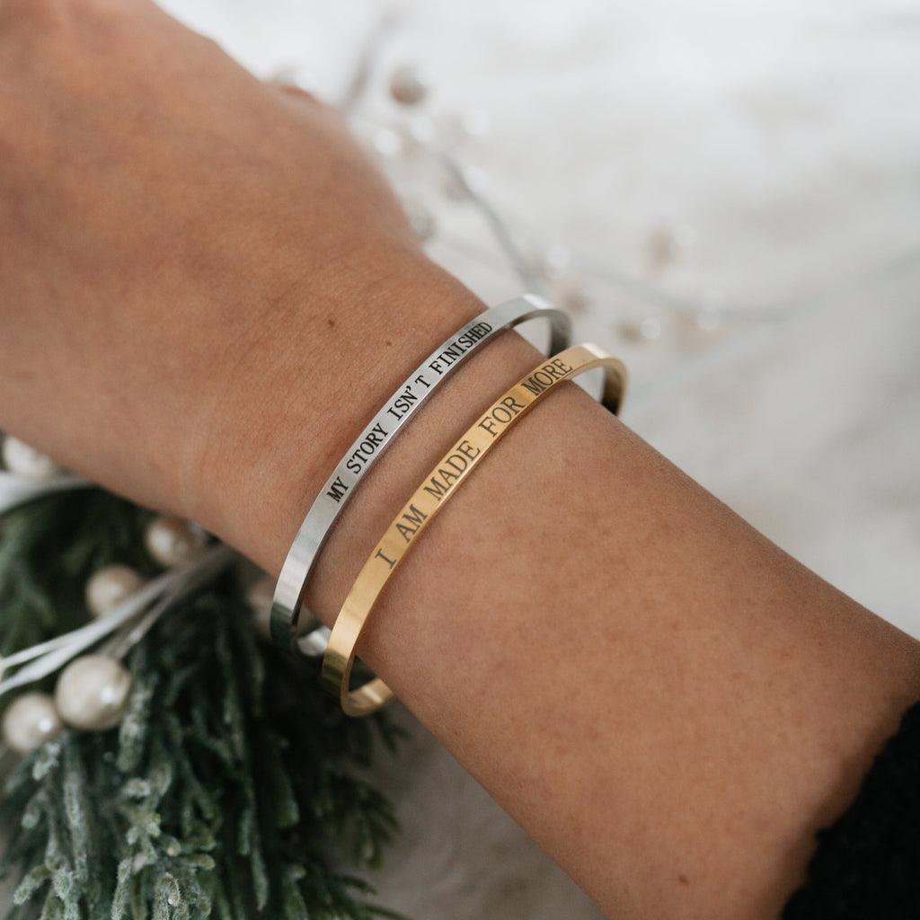 my story isn't finished yet silver bangle