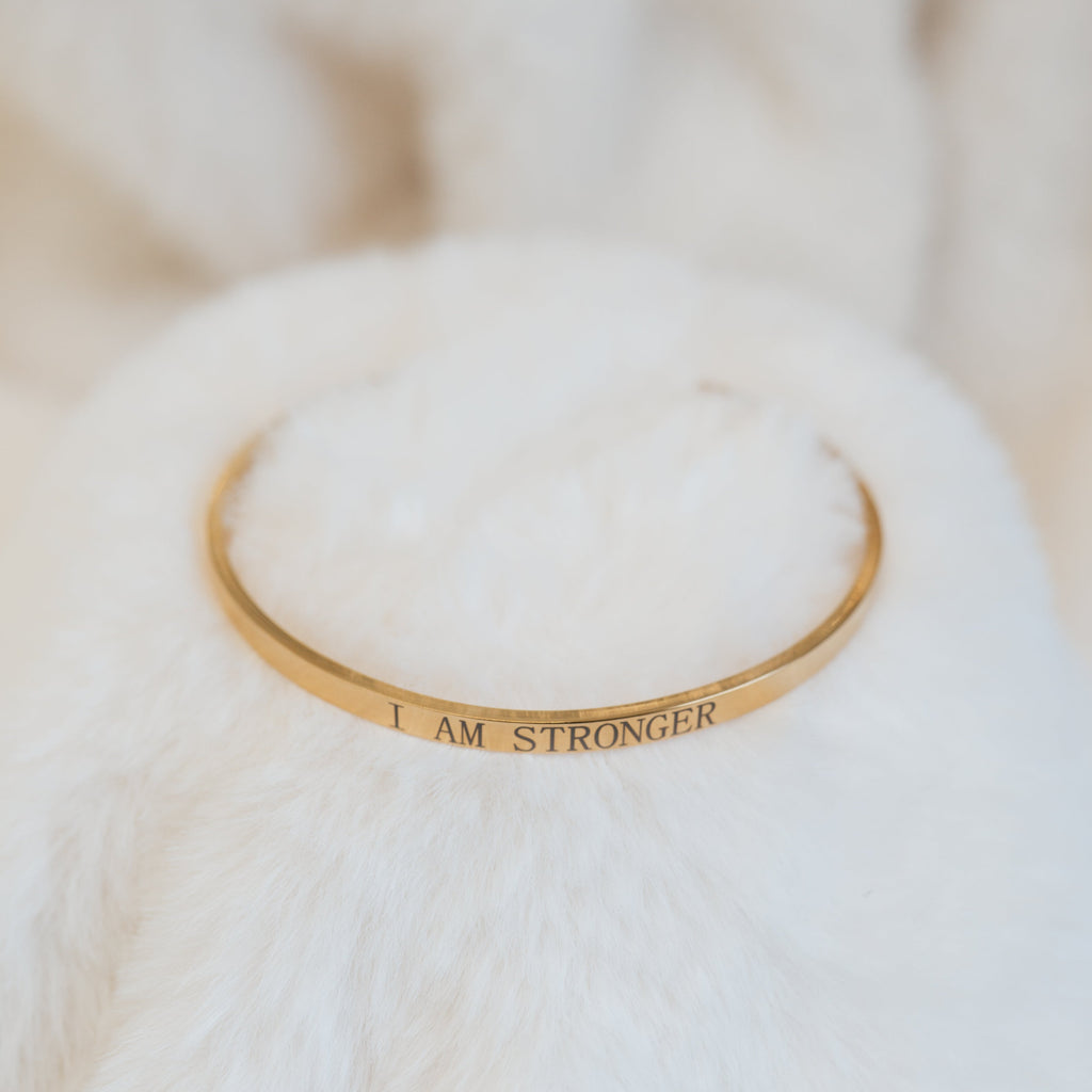 i am stronger engraved bangle