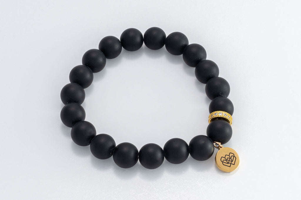 10mm oversized, matte onyx beaded bracelet for alleviating anxiety